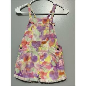 Levi’s  girls tie dye shortalls pink/purple adjustable straps size 12